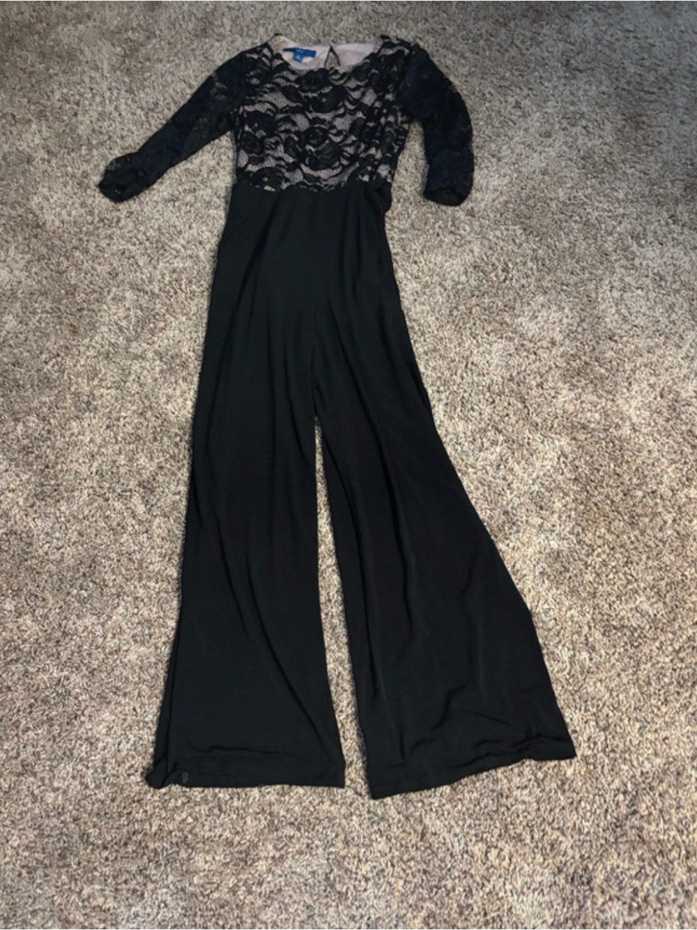 Apt. 9 Black Lace Bodice Wide-Leg Jumpsuit